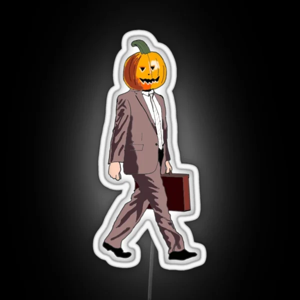 Dwight Pumpkin Head RGB Neon Sign