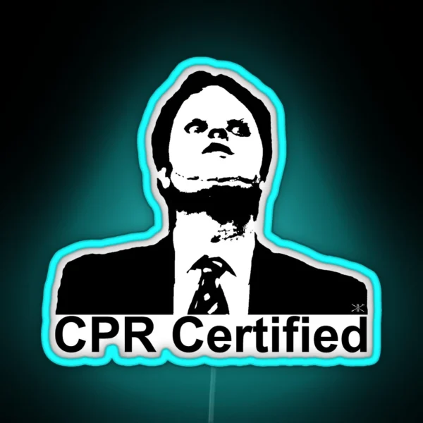 Dwight Schrute CPR Certified RGB Neon Sign