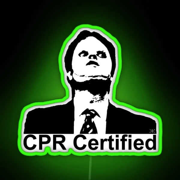 Dwight Schrute CPR Certified RGB Neon Sign