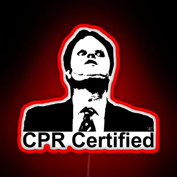Dwight Schrute CPR Certified RGB Neon Sign
