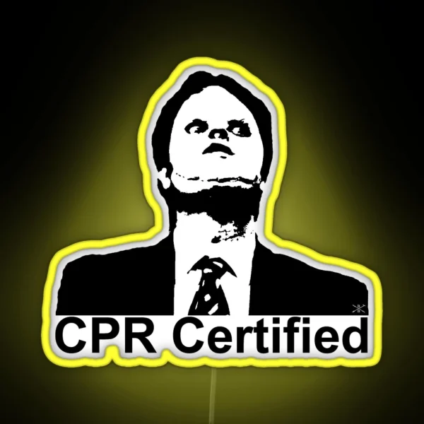 Dwight Schrute CPR Certified RGB Neon Sign