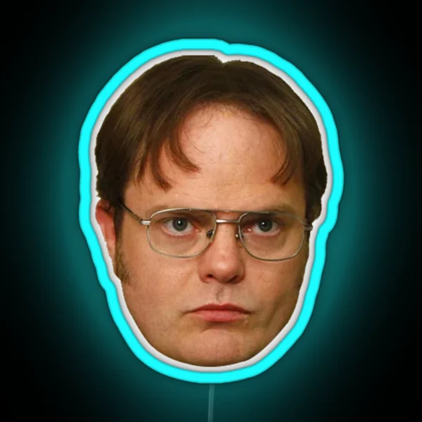 Dwight Schrute S Beautiful Head RGB Neon Sign