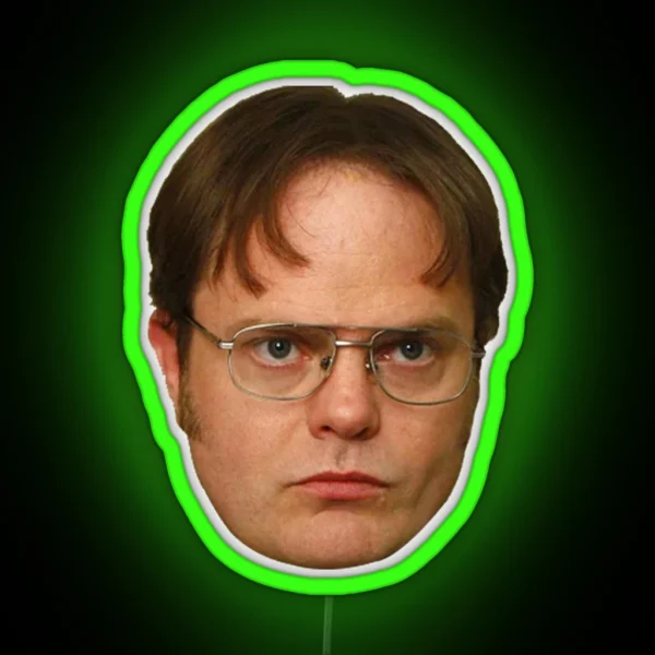 Dwight Schrute S Beautiful Head RGB Neon Sign