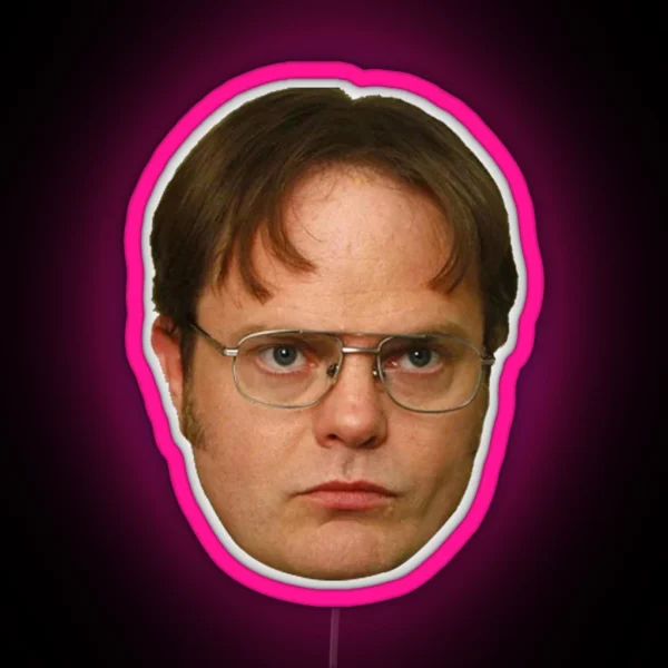 Dwight Schrute S Beautiful Head RGB Neon Sign