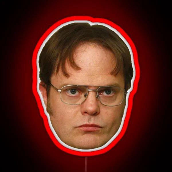 Dwight Schrute S Beautiful Head RGB Neon Sign
