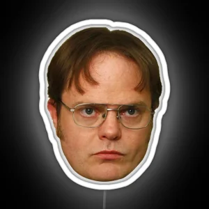 Dwight Schrute S Beautiful Head RGB Neon Sign