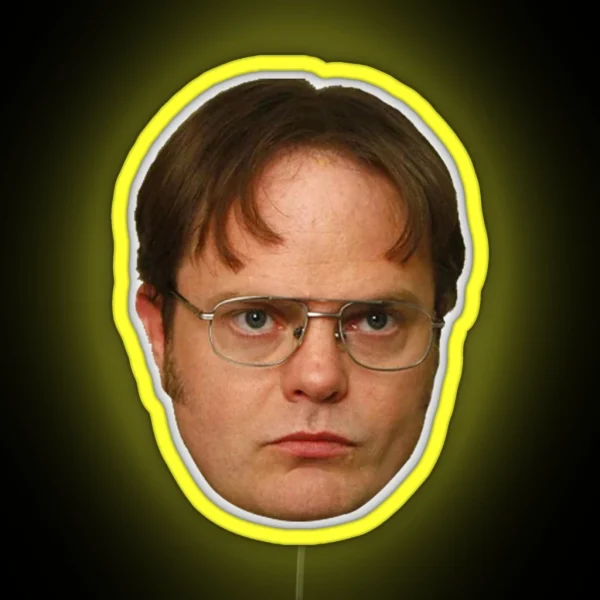 Dwight Schrute S Beautiful Head RGB Neon Sign