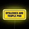 Supporting dyslexic awareness with a playful and colorful message led.
