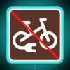 E-Bikes Not Allowed - No Exceptions Sign with Neon Accents