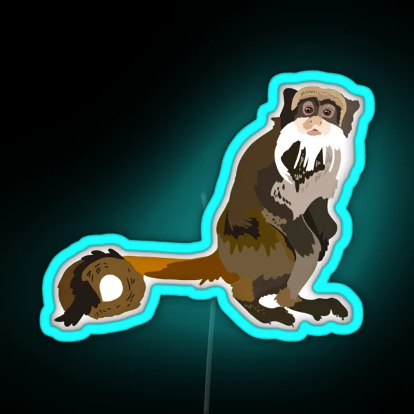 E Is For Emperor Tamarin RGB Neon Sign