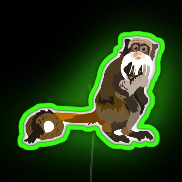 E Is For Emperor Tamarin RGB Neon Sign