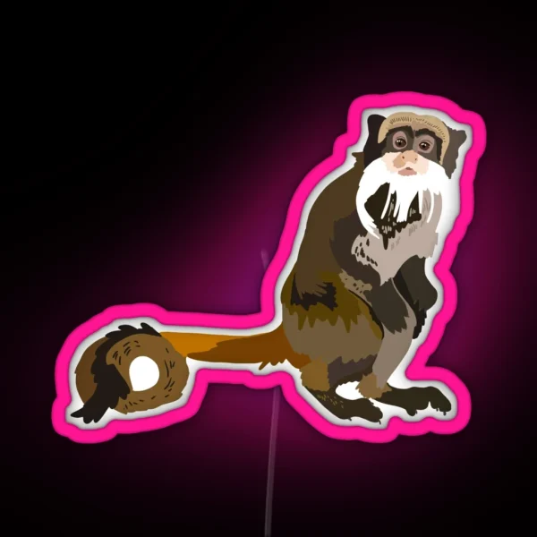 E Is For Emperor Tamarin RGB Neon Sign