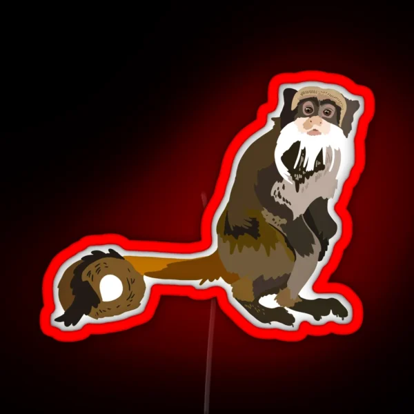 E Is For Emperor Tamarin RGB Neon Sign