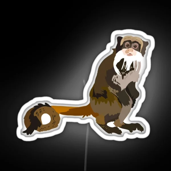 E Is For Emperor Tamarin RGB Neon Sign