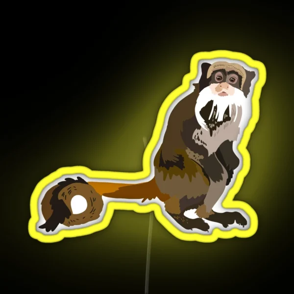 E Is For Emperor Tamarin RGB Neon Sign