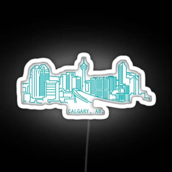 Early 2000 S Calgary Skyline RGB Neon Sign
