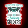 Arachnid enthusiast's quirky home decor featuring jumping spider neon love letter
