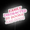 Attention-grabbing easily distracted LED neon sign with colorful RGB lighting.