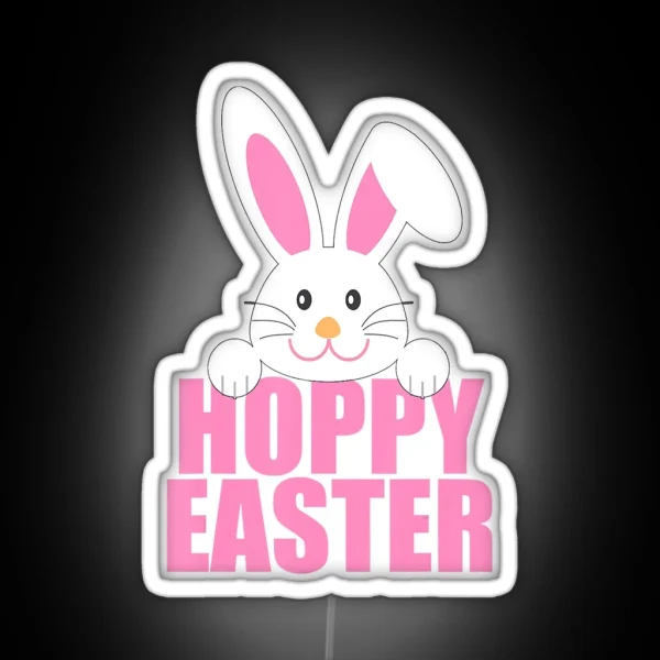 Easter Bunny Pun Hoppy Easter RGB Neon Sign