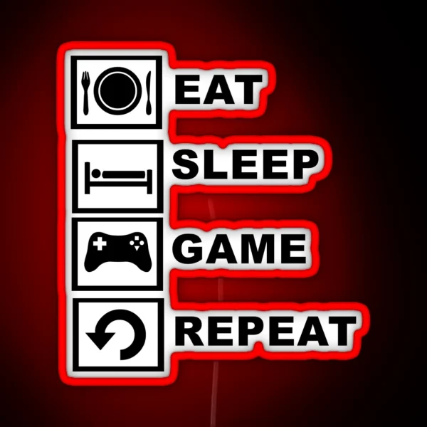 Eat Sleep Game Repeat RGB Neon Sign