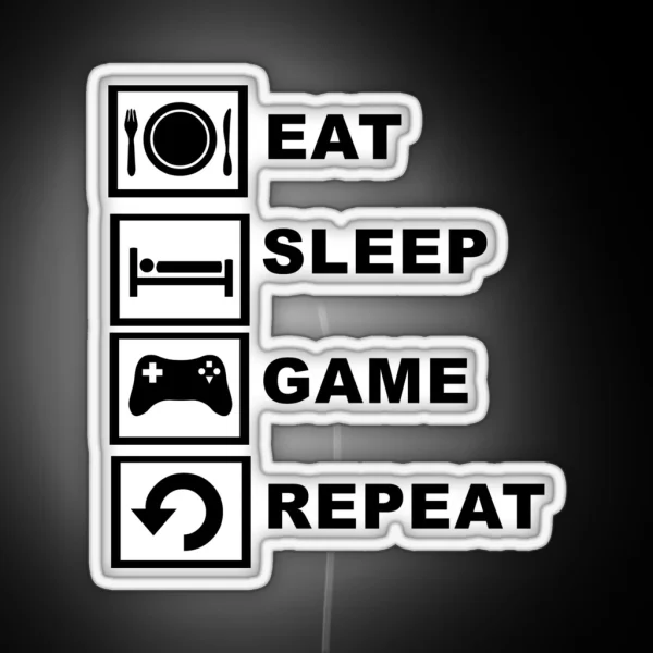 Eat Sleep Game Repeat RGB Neon Sign