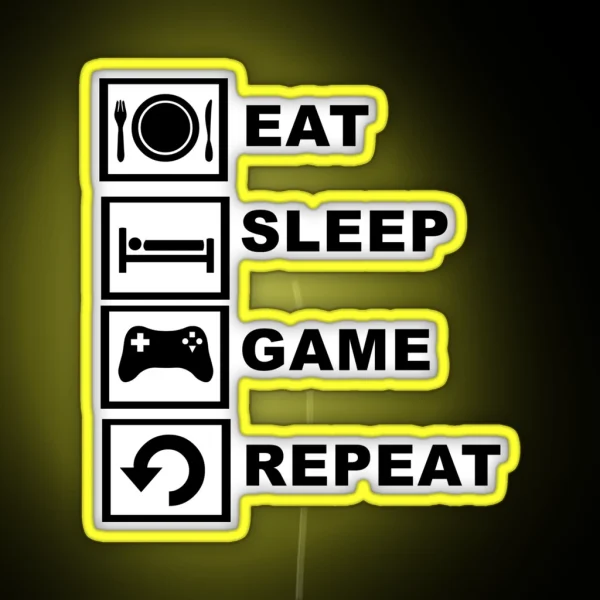 Eat Sleep Game Repeat RGB Neon Sign