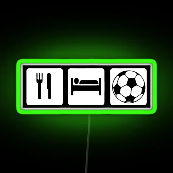 Eat Sleep Soccer RGB Neon Sign