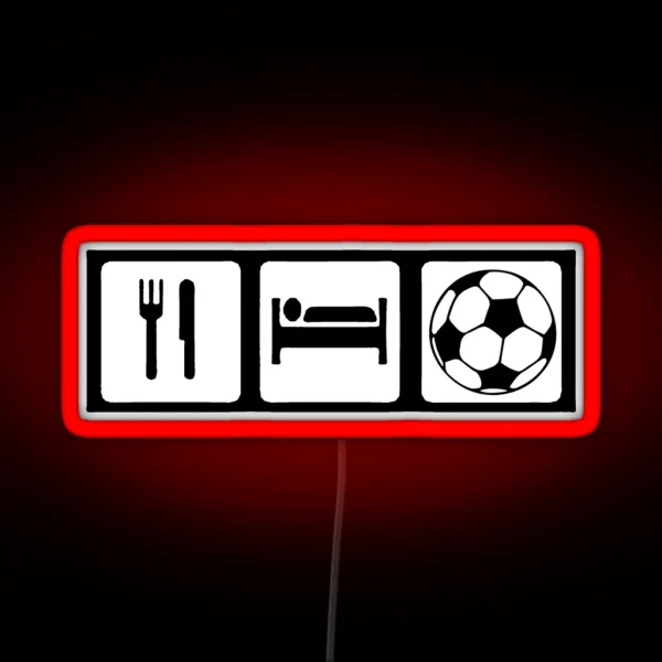 Eat Sleep Soccer RGB Neon Sign