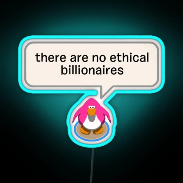 Eat The Rich Penguin RGB Neon Sign
