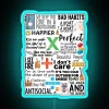 RGB Neon Sign Featuring Music Notes and Ed's Personalized Lyrics
