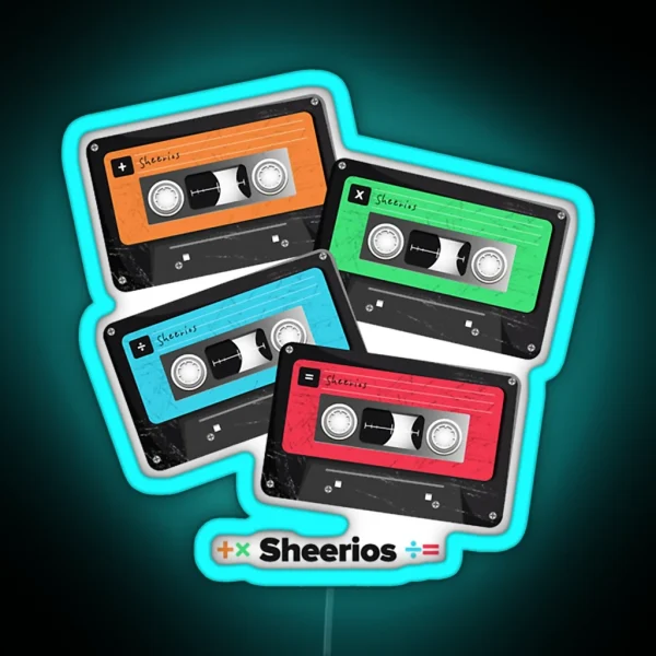 Ed Sheeran Album Collection Cassette Tapes RGB Neon Sign