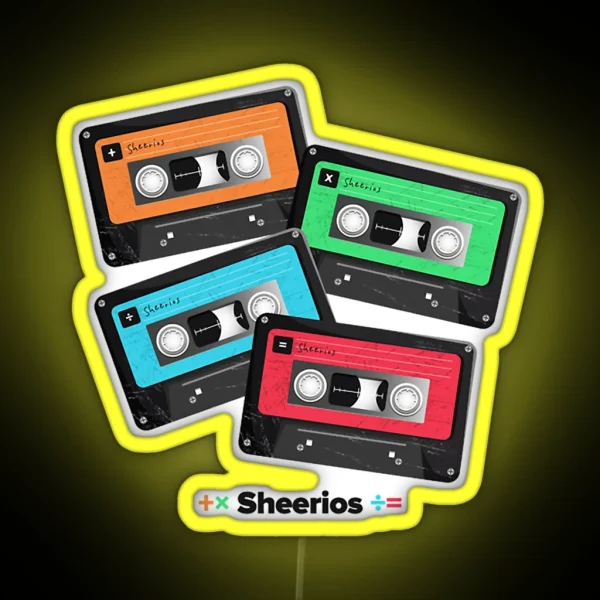 Ed Sheeran Album Collection Cassette Tapes RGB Neon Sign