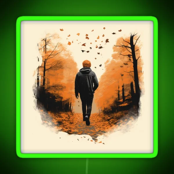 Ed Sheeran Autumn Variations Illustration Led RGB Neon Sign