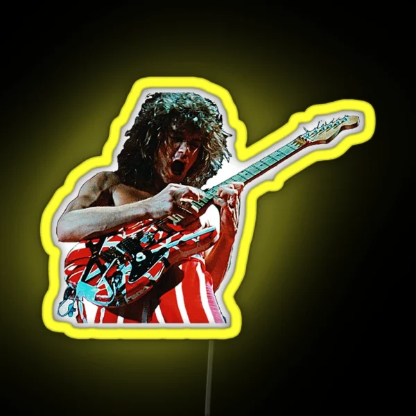Eddie Van Halen Guitarist RGB Neon Sign