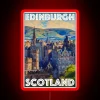 Edinburgh Scotland City Centre Vibrant Neon Sign with RGB Illumination