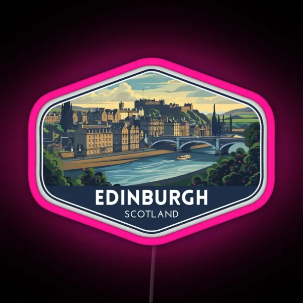 Edinburgh Scotland Travel Art RGB Neon Sign