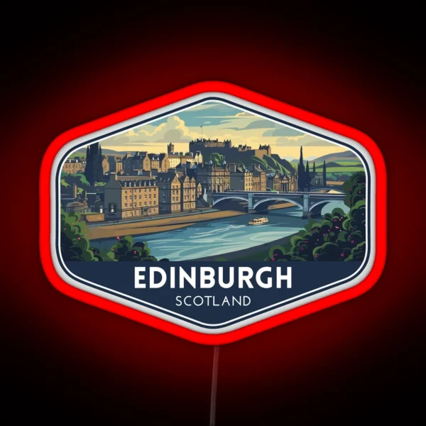 Edinburgh Scotland Travel Art RGB Neon Sign