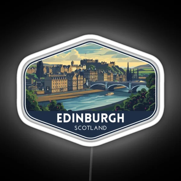 Edinburgh Scotland Travel Art RGB Neon Sign
