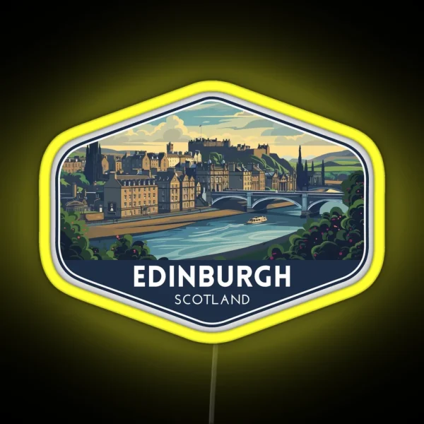 Edinburgh Scotland Travel Art RGB Neon Sign