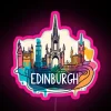 Edinburgh Scotland vibrant RGB colour changing LED city light display