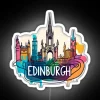 Edinburgh Scotland City Centre RGB Neon Sign with Map Outline