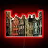 Edinburgh Skyline Illuminated in Vibrant RGB Neon Light Details Accent
