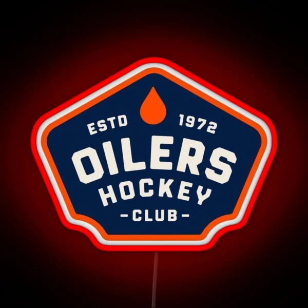Edmonton Oilers Club Badge RGB Neon Sign