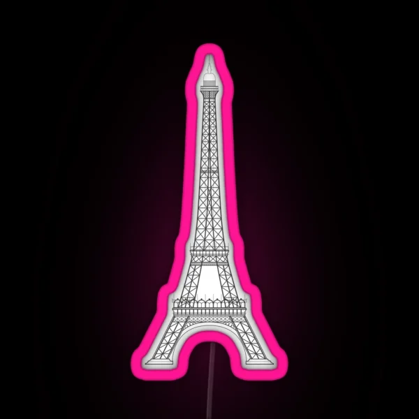 Eiffel Tower Paris Illustration RGB Neon Sign