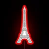 RGB Neon Wall Sign Featuring Iconic Eiffel Tower Paris Artwork