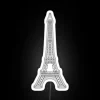 Vibrant RGB neon Eiffel Tower illustration in romantic cityscape style
