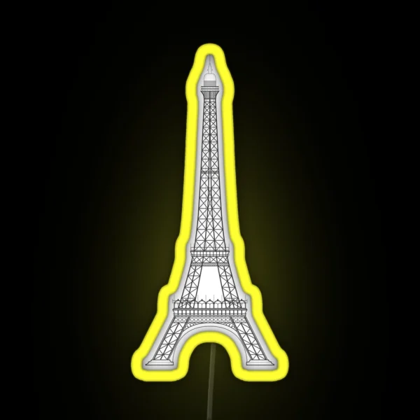 Eiffel Tower Paris Illustration RGB Neon Sign