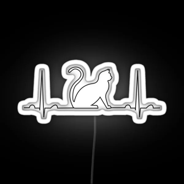 EKG Cat Middle RGB Neon Sign