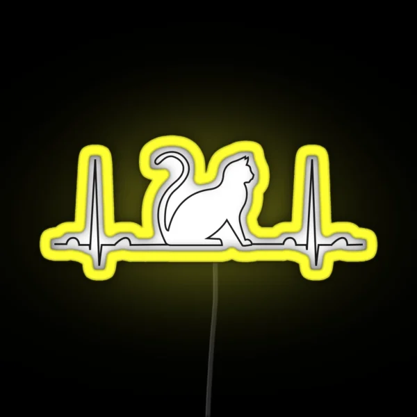 EKG Cat Middle RGB Neon Sign