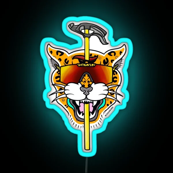 Electrician Leopard With Pipe Bender RGB Neon Sign